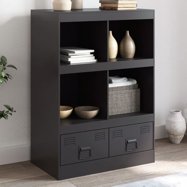 vidaXL Highboard Schwarz 67x39x95 cm Stahl 841799