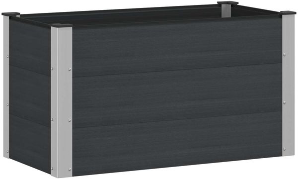 vidaXL Hochbeet Schwarz 100 x 50 x 54 cm WPC und Aluminium 42038976