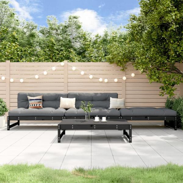 vidaXL 4-tlg. Garten-Lounge-Set Schwarz Massivholz Kiefer 3186596