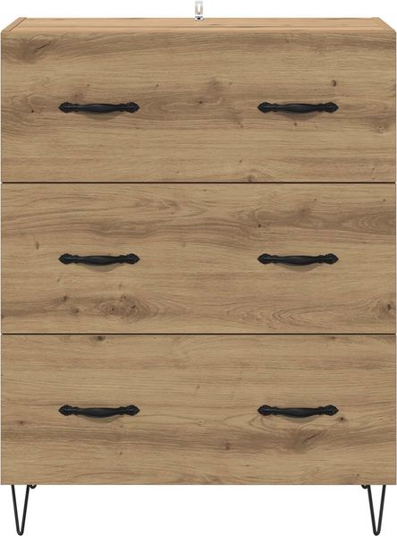 vidaXL Sideboard Artisan-Eiche 69,5 x 34 x 90 cm Verbundholz und Eisen 881496 Bild 6
