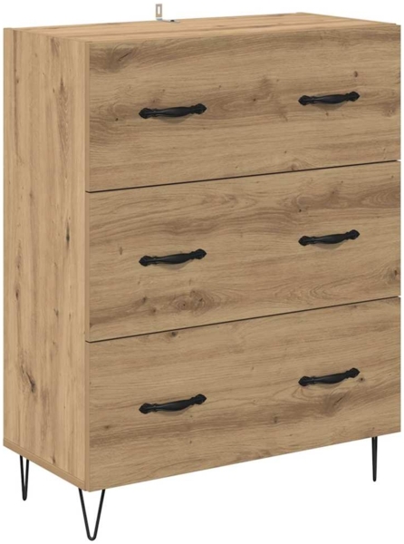 vidaXL Sideboard Artisan-Eiche 69,5 x 34 x 90 cm Verbundholz und Eisen 881496