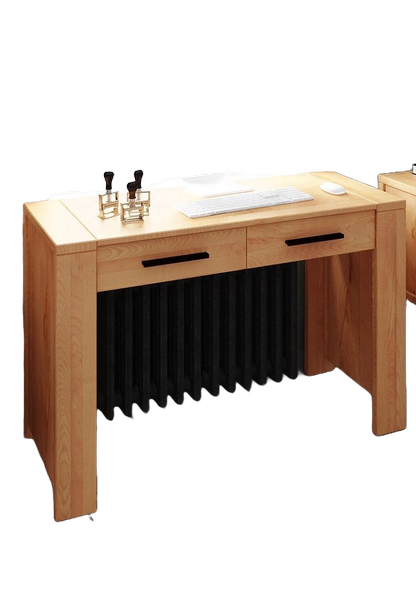 Schreibtisch Lubic aus Kernbuche massiv111x78x45 mit 2 Schubladen und Holzbeinen