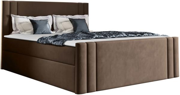 Boxspringbett Harlon, Braun, 160 x 200 cm