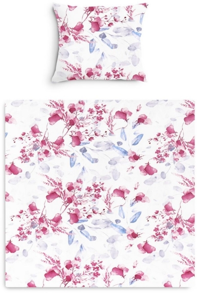 Amilian Babybettwäsche Kinderwagenset - 2tlg. Kinderbettwäsche - 80x80cm + 35x40cm, 100% Baumwolle, 2 teilig, Bettwäscheset für Kinderwagen, Wiege, Babybett - Baby Bettwäsche