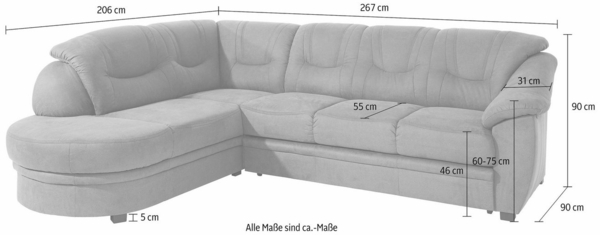 sit&more Ecksofa Savoni L-Form, wahlweise mit Bettfunktion Bild 3