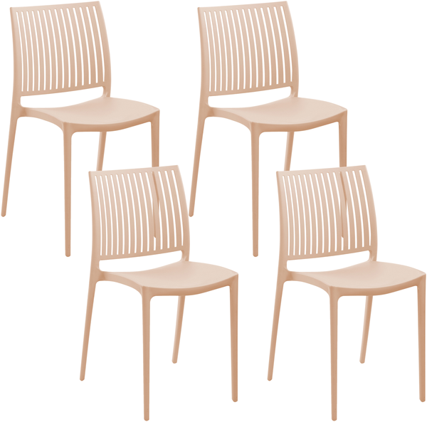 Gartenstuhl 4er Set ILLUMANI Sandbeige