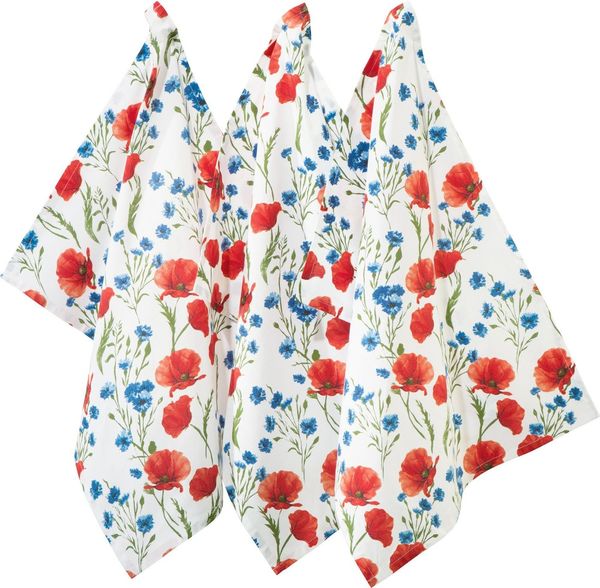 REDBEST Geschirrtuch Geschirrtuch 3er-Pack, Baumwolle Blumen