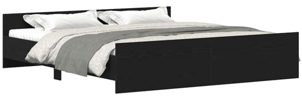vidaXL Bettgestell ohne Matratze Schwarze Eiche 180x200 cm Holzwerkstoff 3329322 Bild 2