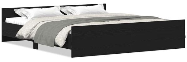 vidaXL Bettgestell ohne Matratze Schwarze Eiche 180x200 cm Holzwerkstoff 3329322 Bild 1