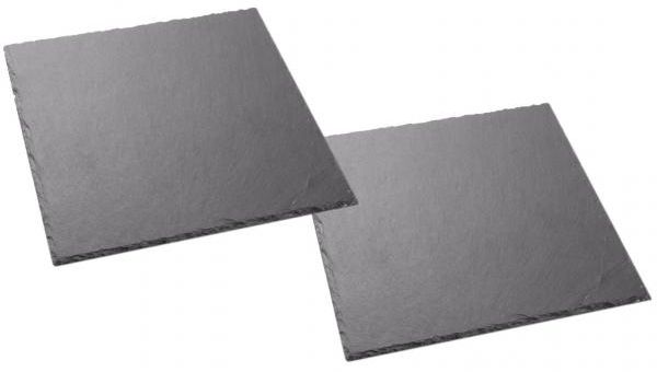 Schieferplatten 25x25 cm - 2er Set quadratisch
