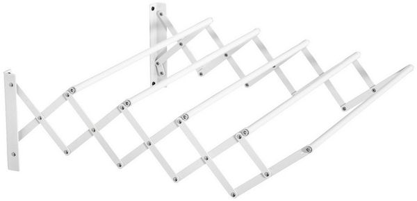 MC Star Wäscheständer Wandtrockner 57,5cm platzsparender für drinnen und draußen Metall, in Weiß 63,5 x 60 x 20 cm