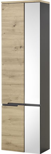 Hängeschrank >Memphis< Grau / Artisan Eiche Dekor - 50x176x31cm (BxHxT)