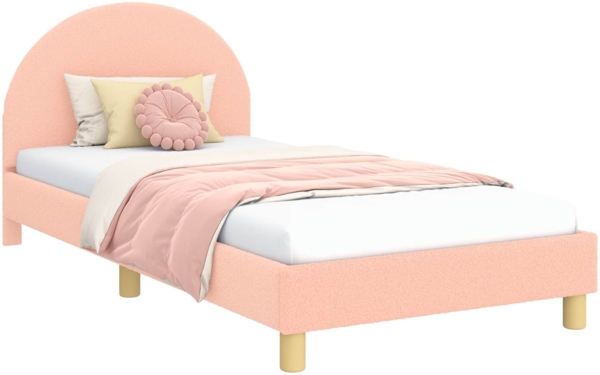 vidaXL Kinderbettgestell mit Kopfteil Rosa 80x200 cm Schafstoff 42011031