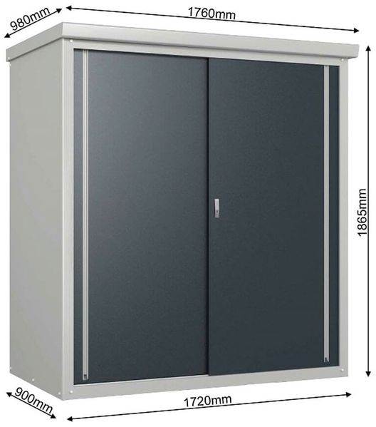 Trimetals Metall Gartenschrank Guardian D63 | Grau Bild 6