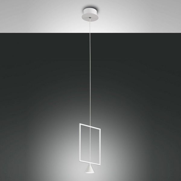 FABAS LUCE No. 3390-40-102 LED Pendelleuchte Sirio weiß 1-flammig eckig