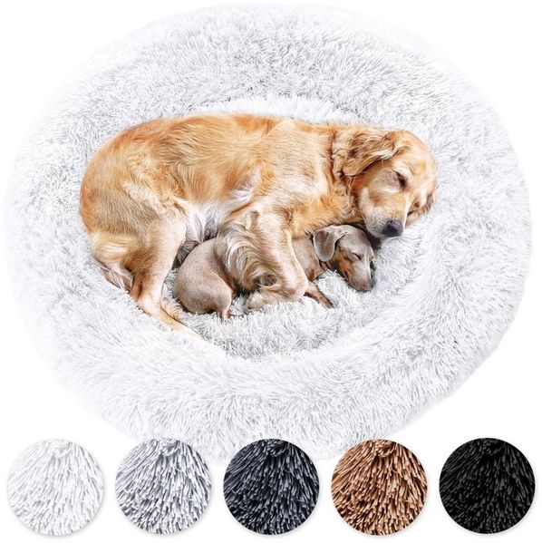 Wahre Tierliebe Tierbett - Flauschiges Hundebett Donut, Deutschlands Original, waschbar, Verschiedene Größen und Farben, extra flauschig