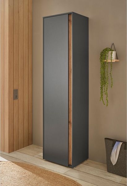 Lomadox Garderobenschrank CRISP-61 in anthrazit mit Wotan Eiche Nb, 1 Tür, 50 cm breit