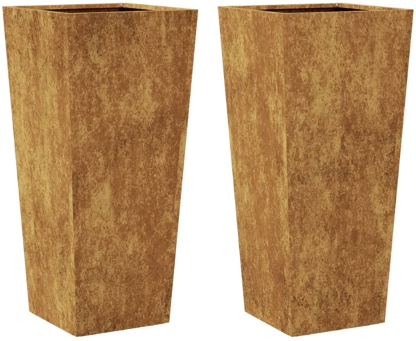 vidaXL Pflanzkübel 2 Stk. 35x35x75 cm Wetterfester Stahl 851093