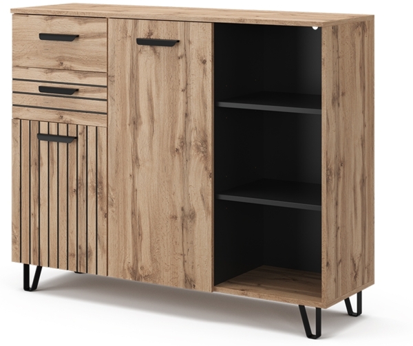 Kommode Amber Braun 38 x 100 cm mit 2 Schubladen und 2 Türen Vicco