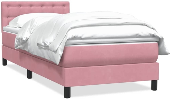 vidaXL Boxspringbett mit Matratze Rosa 90x220 cm Samt 3316628