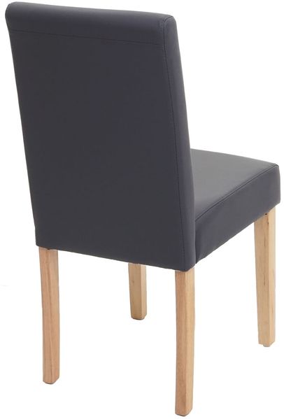 4er-Set Esszimmerstuhl 'Littau' Kunstleder, grau matt, helle Beine Bild 3