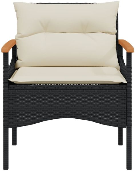 vidaXL 4-tlg. Garten-Sofagarnitur mit Kissen Schwarz Poly Rattan 368398 Bild 6