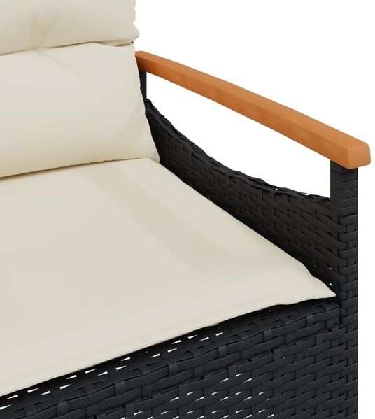 vidaXL 4-tlg. Garten-Sofagarnitur mit Kissen Schwarz Poly Rattan 368398 Bild 12