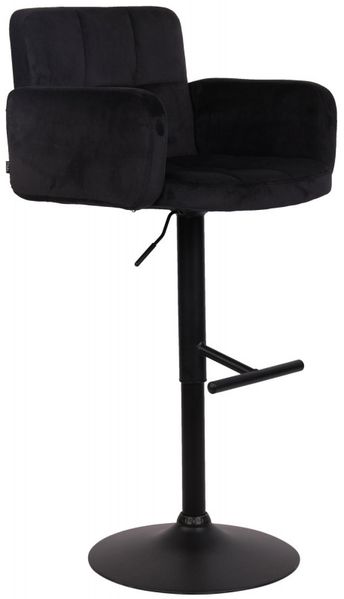 Barhocker Los Angeles Samt schwarz (Farbe: schwarz)