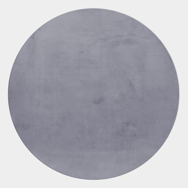 Hochflor Teppich Pia rund - 200 cm Durchmesser - Grau
