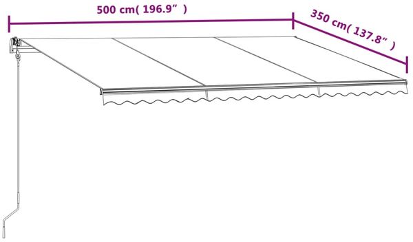 vidaXL Markise Automatisch Einziehbar 500x350 cm Creme 3069027 Bild 8