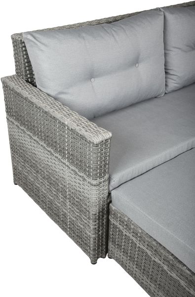 Gartensofa TRIER halbrund - Kunststoff, Schilfgrau | Gartenmöbel Set Garten Loungeset Bild 3