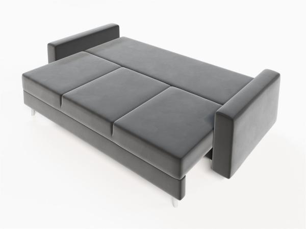 Sofa 3-Sitzer CARDE mit Schlaffunktion Grau Bild 4