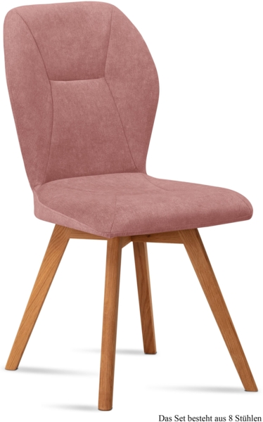 Esszimmerstuhl (8er-Set) Donia 51x92x60 Eiche geölt/Rosewood