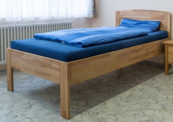 Komfortbett 100x200 Kernbuche geölt Einzelbett - (3671)