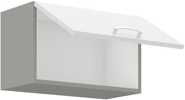 Küche Hängeschrank 60 Bianca Weiß Hochglanz + Grau Küchenzeile Küchenblock