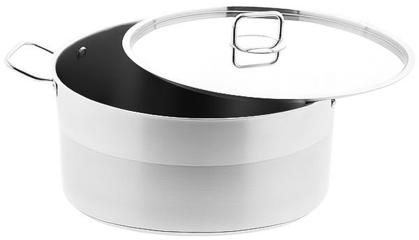 Vitalia XXL Edelstahl-Kochtopf mit Deckel - Silber, Induktionsgeeignet 16 L