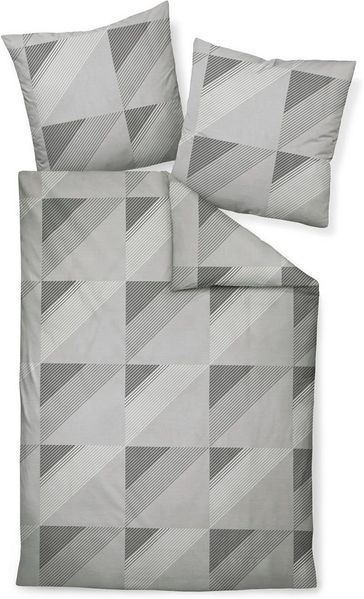 Janine Mako-Satin Bettwäsche 135x200,80x80 2 teilig J. D. 87065-08-500 grau