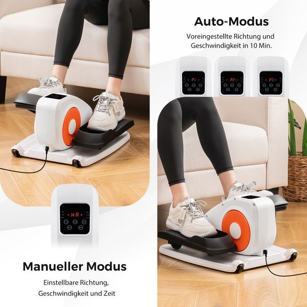 Ellipsentrainer für unter den Schreibtisch elektrischer Sitz-Pedaltrainer für Senioren leises Fitnessgerät mit Anzeigemonitor