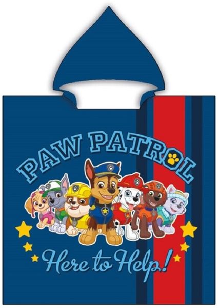 Paw Patrol Badeponcho für Kinder – 55x110 cm – Kapuzenponcho aus weichem Polyester