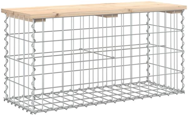 vidaXL Gartenbank aus Gabionen 83x31,5x42 cm Massivholz Kiefer 834347