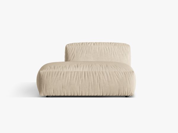 Micadoni Ecksofa-Modul Martina 1-Sitzer Links Samt Helles Beige