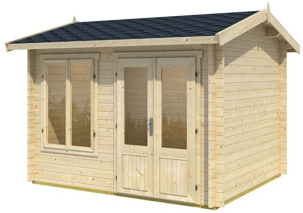 Lasita Maja Holz Gartenhaus Alex | Lichtgrau | 340