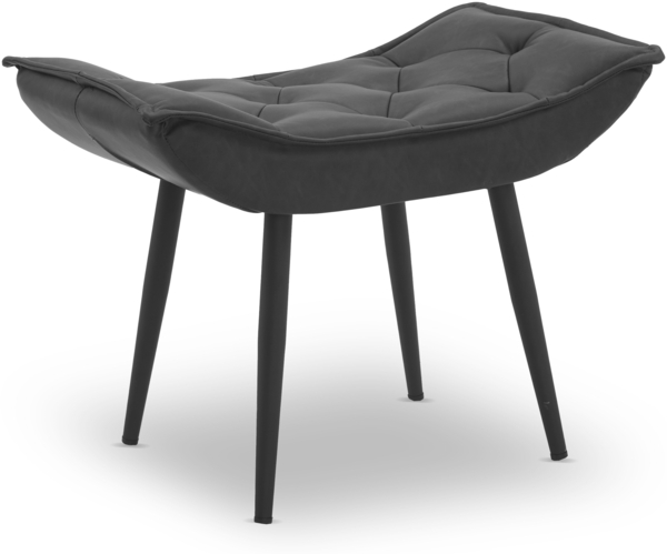 MCombo Sitzhocker Fußstütze mit Metallbeinen, Eleganter Hocker Ottoman Schminktisch für Wohnzimmer Schlafzimmer, Quadratisch 40 * 69 cm, Kunstleder,4778MB-2 (Dunkelgrau)