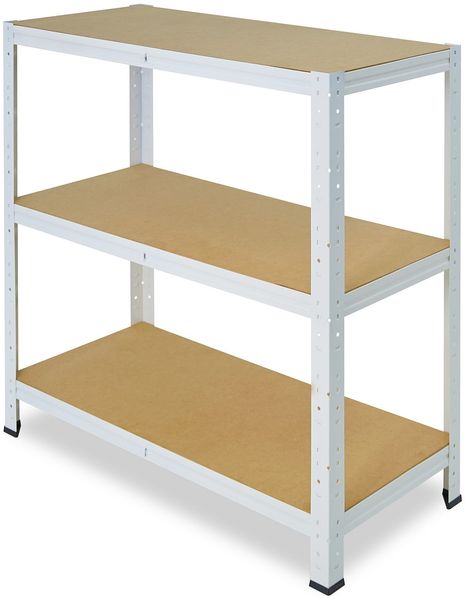 shelfplaza HOME 100x75x50 cm Schwerlastregal in weiß mit 3 Böden und 175 kg Traglast pro Boden Bild 5