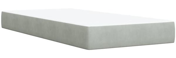 vidaXL Boxspringbett mit Matratze Hellgrau 100x200 cm Samt 3286234 Bild 6