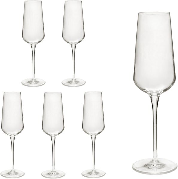 6er Set Sektgläser inAlto 28 cl Champagnergläser aus erstklassigem Kristallglas, bessere Bruchfestigkeit, filigranes Design