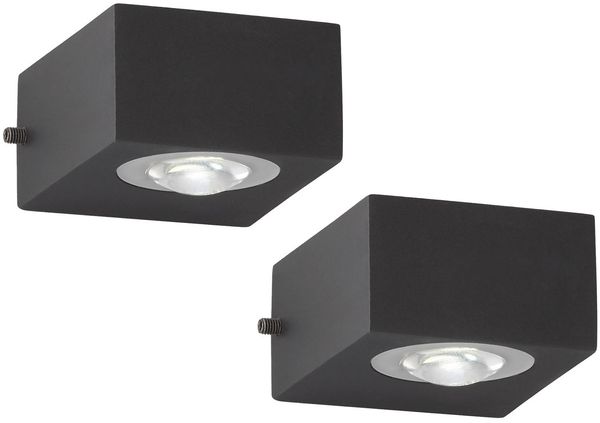 LED Außenwandleuchten 2er SET Schwarz mit Up and Down Licht - 8cm breit Bild 2