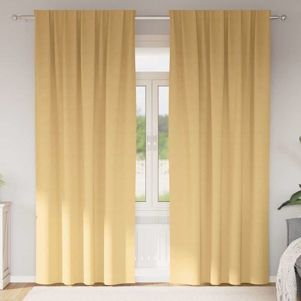 vidaXL Verdunkelungs-Vorhänge mit Ringen 2 pcs Beige 245 x 140 cm 4107426