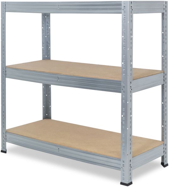 shelfplaza PRO 90x80x50 cm Schwerlastregal in grau-verzinkt mit 3 Böden und 200 kg Traglast pro Boden Bild 5