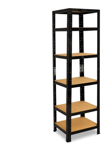 shelfplaza BLACK 230x45x45 cm Schwerlastregal in schwarz mit 6 Böden und 145 kg Traglast pro Boden